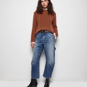 Nili lotan Carpenter  jean 28 classic wash barrel crop $395